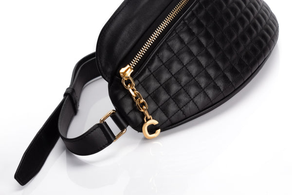 Celine Black Leather C Charm Belt Bag display picture 1