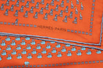Silk Circ' H Pocket Square Orange 45 - BAG HABITS