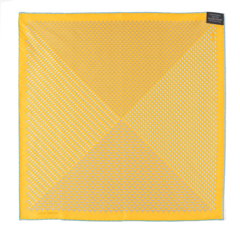 Silk Lucky Wings Pocket Square Scarf Jaune 45 - BAG HABITS