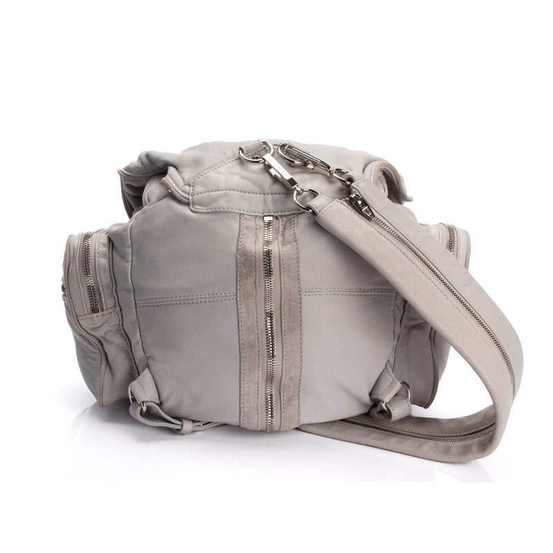 Leather Marti Backpack Grey - BAG HABITS
