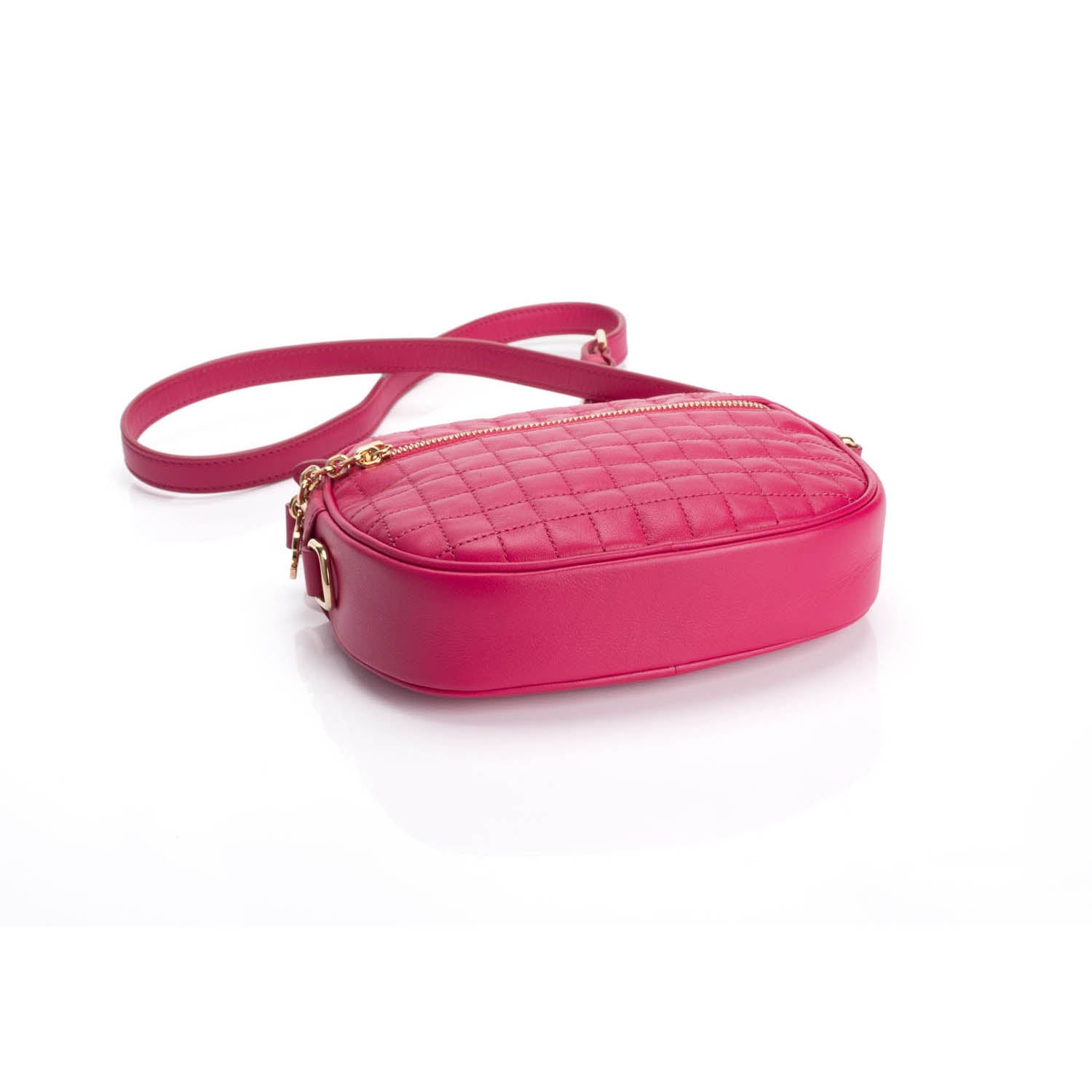 celine red quilted leather small backpack Calfskin Quilted Small C Charm Crossbody Bag Pink– BAG HABITS