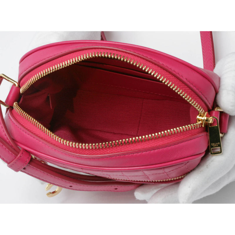 Calfskin Quilted Small C Charm Crossbody Bag Pink - BAG HABITS