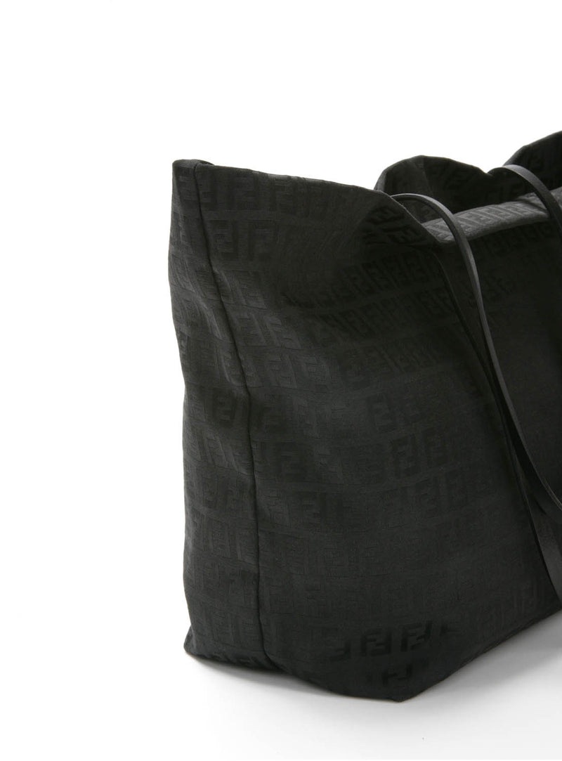 Monogram Canvas Shopping Tote Black - BAG HABITS