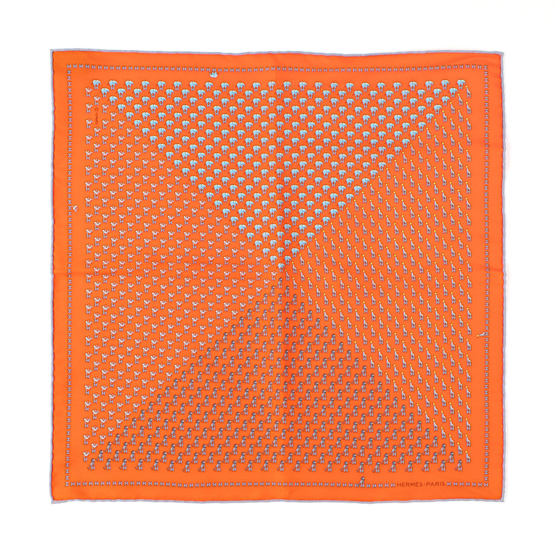 Silk Circ' H Pocket Square Orange 45