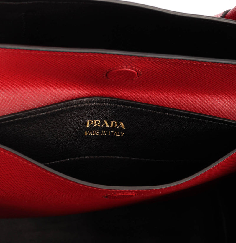 Prada Saffiano Cuir Double red Large Tote bag