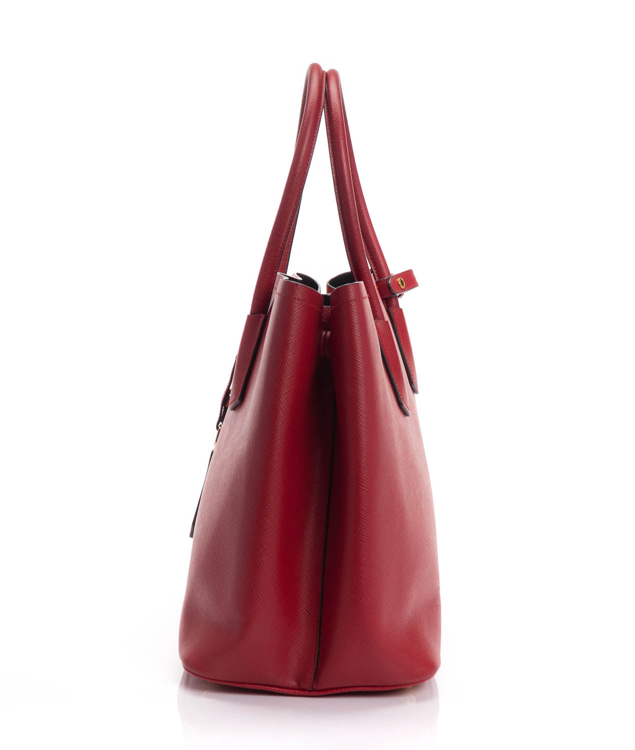 PRADA Saffiano Cuir Large Double Bag Bleuette 1302572