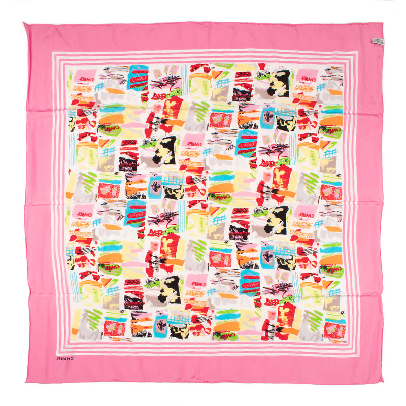 Silk CC Scarf Pink Multicolor - BAG HABITS